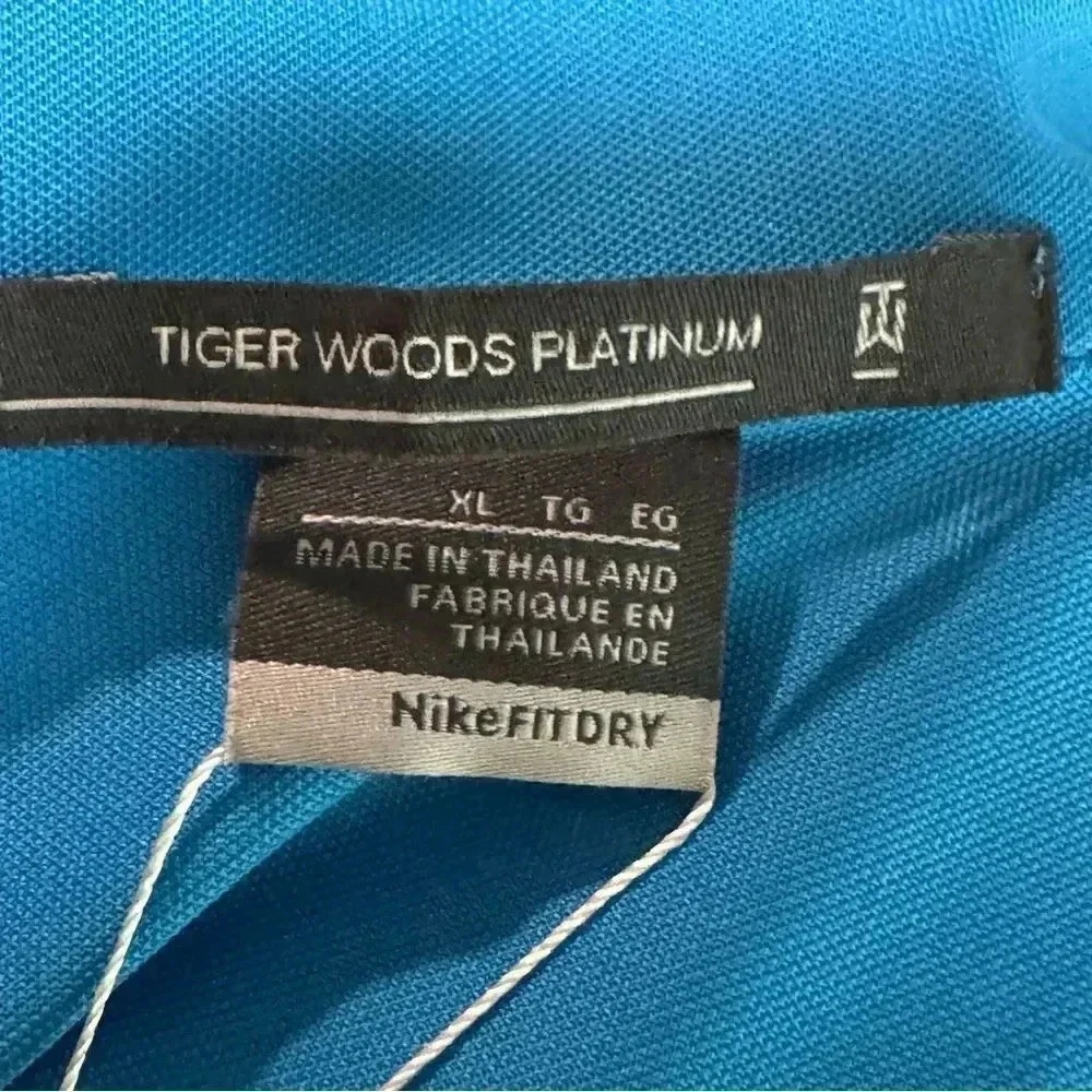 NWT NIKE FitDry Tiger Woods Platinum Fallen Oak Governor’s Cup Golf Polo Size XL